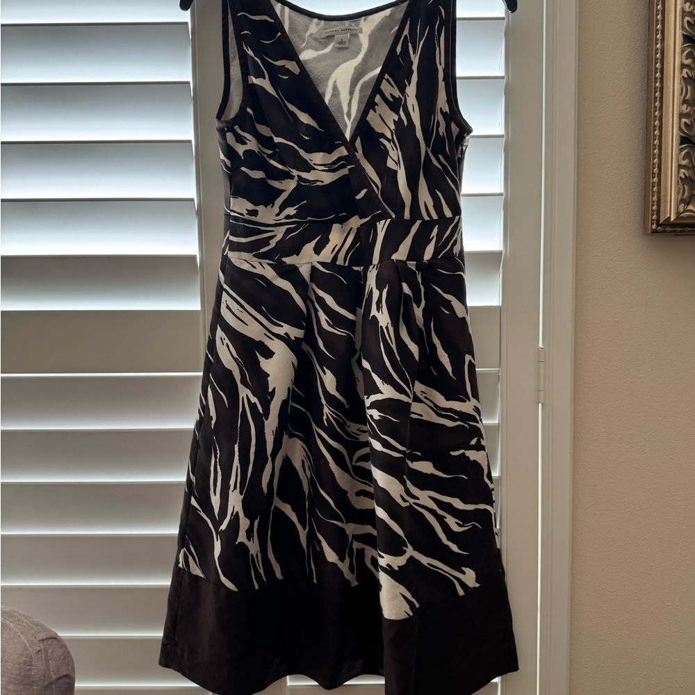 Banana Republic Brown Zebra Print Dress with Pockets Size 4
